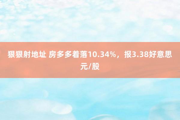 狠狠射地址 房多多着落10.34%，报3.38好意思元/股
