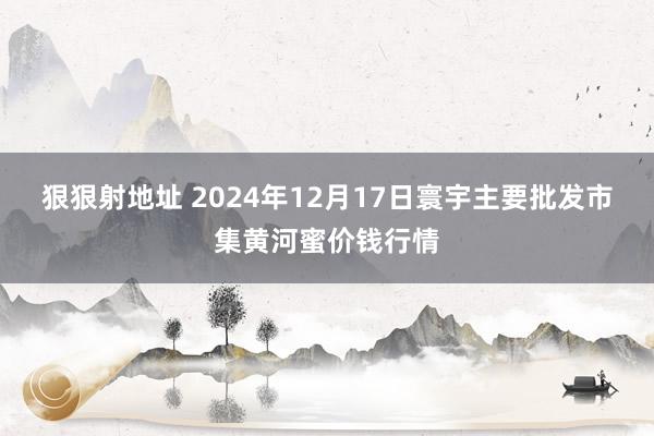 狠狠射地址 2024年12月17日寰宇主要批发市集黄河蜜价钱行情