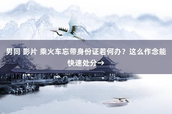 男同 影片 乘火车忘带身份证若何办？这么作念能快速处分→