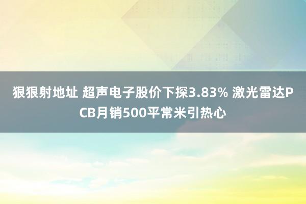 狠狠射地址 超声电子股价下探3.83% 激光雷达PCB月销500平常米引热心