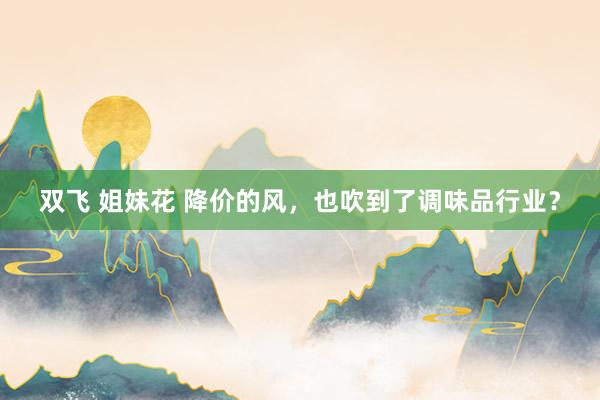 双飞 姐妹花 降价的风，也吹到了调味品行业？