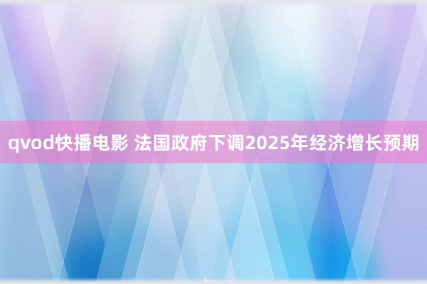 qvod快播电影 法国政府下调2025年经济增长预期