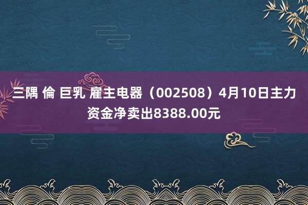 三隅 倫 巨乳 雇主电器（002508）4月10日主力资金净卖出8388.00元