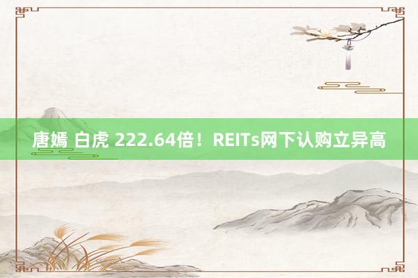 唐嫣 白虎 222.64倍！REITs网下认购立异高