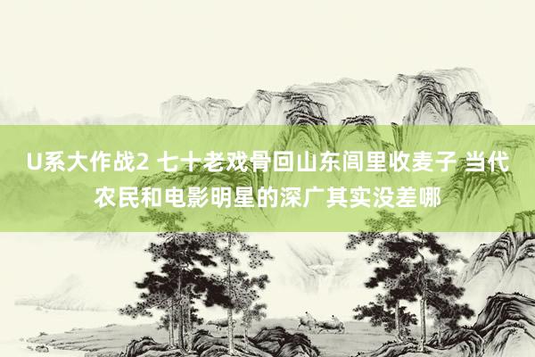 U系大作战2 七十老戏骨回山东闾里收麦子 当代农民和电影明星的深广其实没差哪
