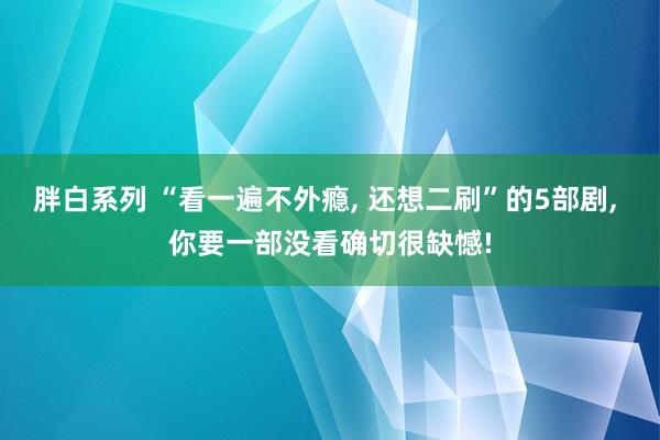 胖白系列 “看一遍不外瘾， 还想二刷”的5部剧， 你要一部没看确切很缺憾!